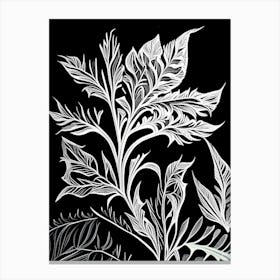 Valerian Leaf Linocut 1 Canvas Print