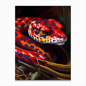 Red Spotted Snake Painting Canvas Print