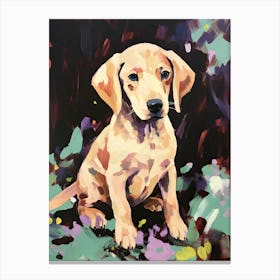 A Dachshund Dog Painting, Impressionist 3 Canvas Print