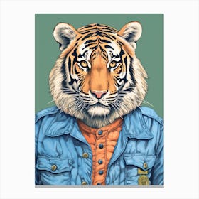 Tiger Illustrations Hipster 1 Canvas Print