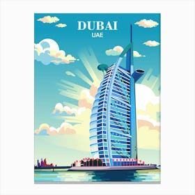 Travel Poster Dubai UAE Canvas Print