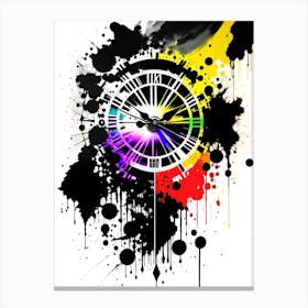 Clock Splatter Canvas Print