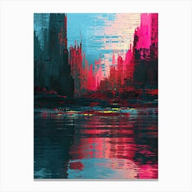 Abstract Cityscape | Pixel Art Series 2 Canvas Print