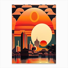 Osaka Japan At Sunset Canvas Print