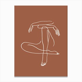 Sitting Legs Arms Crossed Terracotta Canvas Print