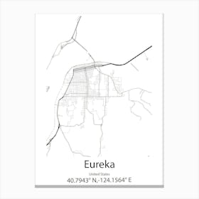 Eureka,United States Minimalist Map Canvas Print