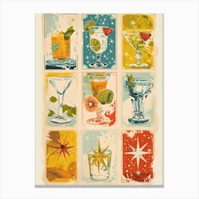 Vintage Cocktails Canvas Print