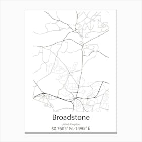 Broadstone,United Kingdom Minimalist Map Canvas Print