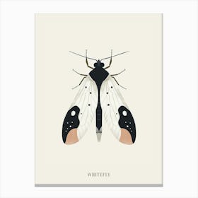 Colourful Insect Illustration Whitefly 20 Poster Canvas Print