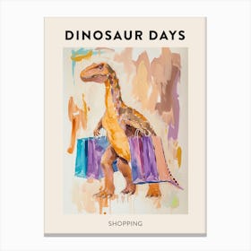 Dinosaur Shopping Poster 2 Canvas Print