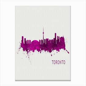 Toronto Canada City Purple Canvas Print