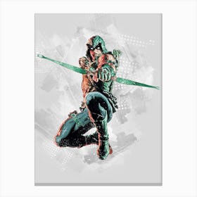 Green Arrow Painting Canvas Print