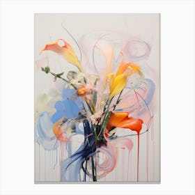 Abstract Flower Painting Bird Of Paradise Canvas Print