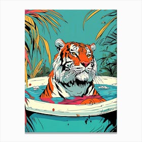 Tiger In The Pool Canvas Print