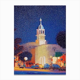 Modesto, City Us  Pointillism Canvas Print