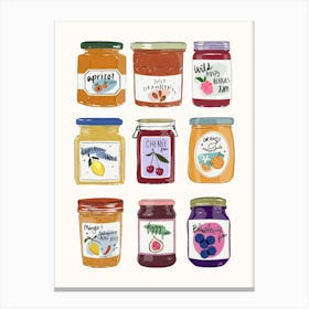 Jars Of Jam Kitchen Poster Toile