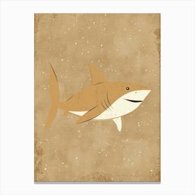 Cute Muted Pastels Storybook Style Shark 2 Canvas Print
