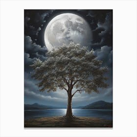 Full Moon Tree 2 Canvas Print