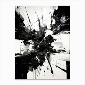 Chaos Abstract Black And White 7 Canvas Print