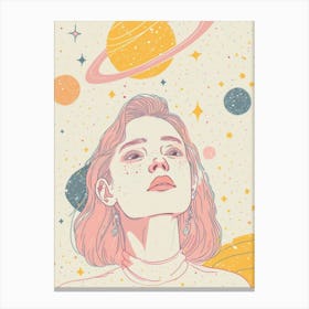 Girl In Space 2 Canvas Print