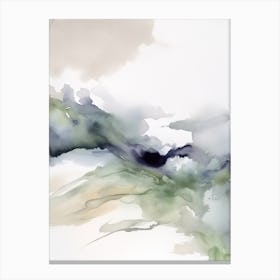 Watercolour Abstract Plae Green 3 Canvas Print