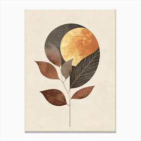 Moon And Leaves Canvas Print