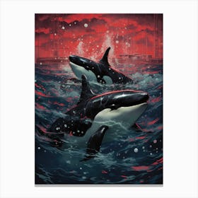 Orca Whales 2 Canvas Print