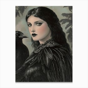 Dark Gothic Crow 9 Canvas Print