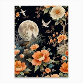 Chinese Floral Wallpaper Canvas Print