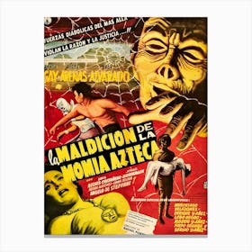 Curse Of The Aztec Mummy 1957 Mexican Movie Poster Canvas Print