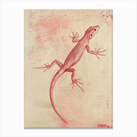 Magenta Golden Gecko Block Print 1 Canvas Print