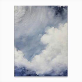 Abstract Blue Clouds Oil Painting Canvas Print