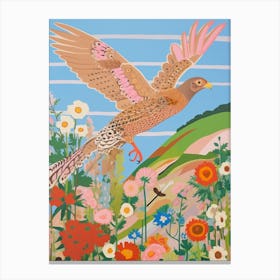 Maximalist Bird Painting Eurasian Sparrowhawk Canvas Print