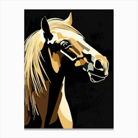 Perfil De Cara De Caballo Con Juego De Colores Beige Y Negro Canvas Print