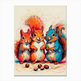 Three Squirrels Canvas Print