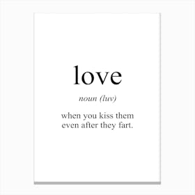 Love Meaning Print Canvas Print
