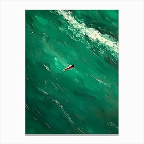 Surfer In The Ocean 1 Canvas Print