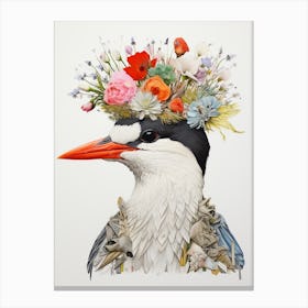 Bird With A Flower Crown Common Tern 3 Canvas Print