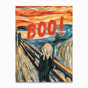 The scream vintage altered art ‘boo’ scary Halloween decor Canvas Print