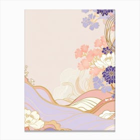 Asian Floral Background Vector Canvas Print