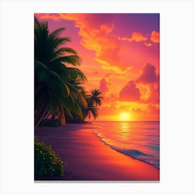 Sunset On The Beach 39 Canvas Print