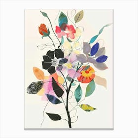 Moonflower 1 Collage Flower Bouquet Canvas Print