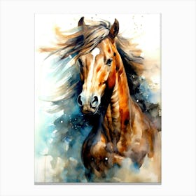 Horse Watercolor Painting 2 animal Canvas Print