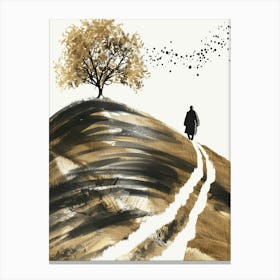 Man Walking Down A Hill Canvas Print