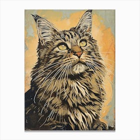 Maine Coon Relief Illustration 1 Canvas Print