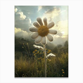 Daisy Knitted In Crochet 5 Canvas Print