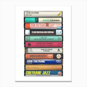 John Coltrane Albums - Cassette Print Music Poster Canvas Print