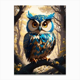 Owl In The Forest Canvas Print