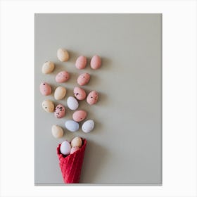 Easter Eggs In A Cone Canvas Print