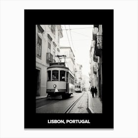 Poster Of Lisbon, Portugal, Mediterranean Black And White Photography Analogue 4 Canvas Print